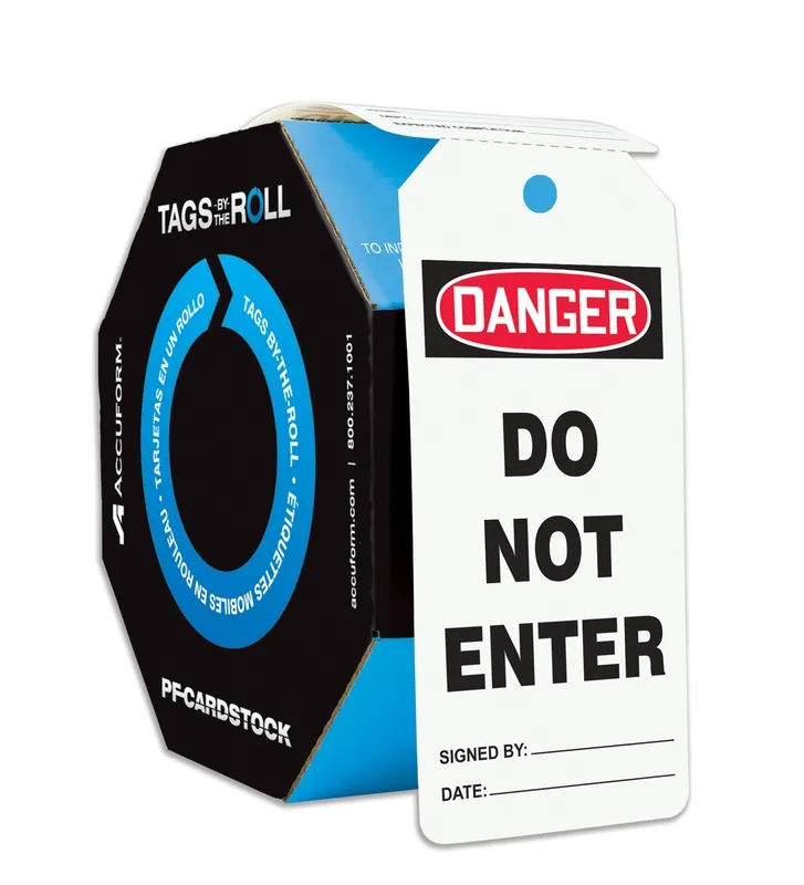 Accuform OSHA Danger Tags By-The-Roll: "Do Not Enter" Roll/100