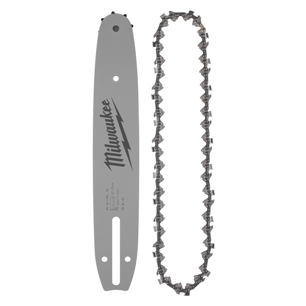 Milwaukee 49-16-2844 10" .325" LOW PROFILE™ Pitch, .043" Gauge Saw Chain and Guide Bar Set