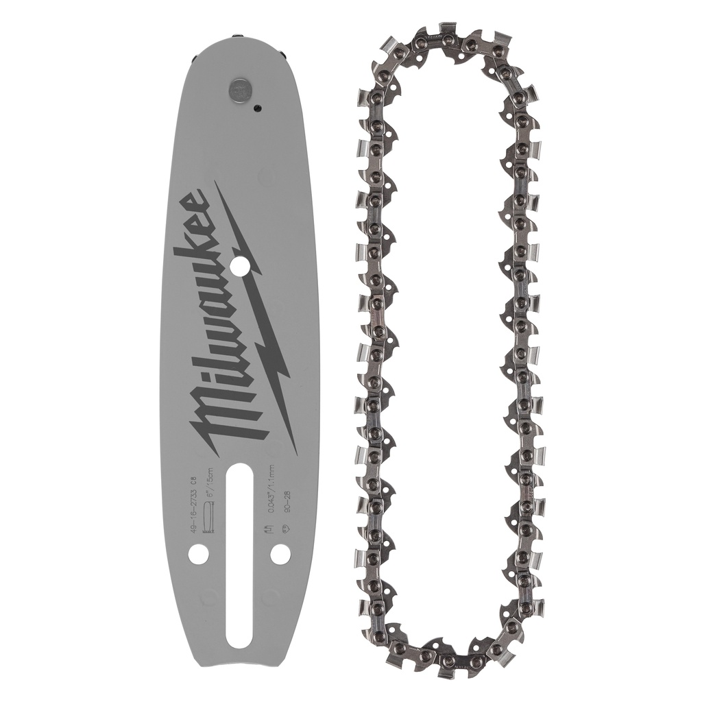 Milwaukee 49-16-2843 6" 3/8" LOW PROFILE™ Pitch, .043" Gauge Saw Chain and Guide Bar Set
