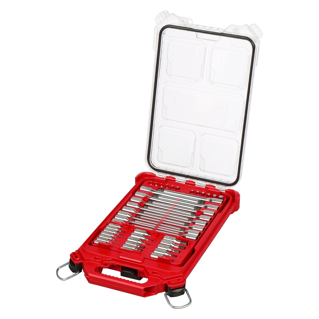 Milwaukee 48-22-9284 46pc 1/4” and 3/8” Drive SAE Bit Socket Set with PACKOUT™ Compact Low-Profile Organizer