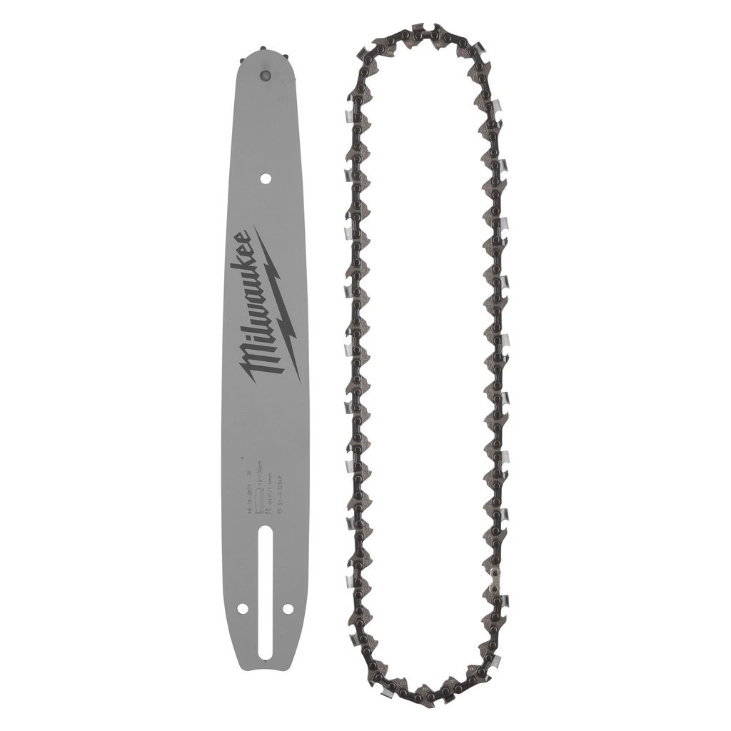 Milwaukee 49-16-2877 12" Narrow Nose .325" Low Profile Pitch .043" Gauge Saw Chain and Guide Bar Combo Set