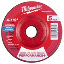 Milwaukee 49-94-0601 4-1/2" x 1/4" x 7/8" Performance+ Metal Grinding Wheel - Type 27 - 5pk