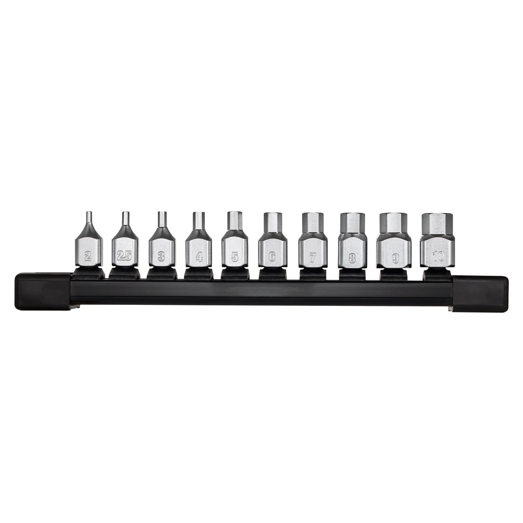 Milwaukee 48-22-9545 10pc 1/4” Drive Low-Profile Hex Bit Socket Set - Metric
