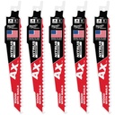 Milwaukee 48-00-7551 6" 5 TPI AX™ w/NITRUS™ Carbide Teeth SAWZALL® Blade for Wood with Nails 5PK