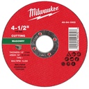 Milwaukee 49-94-1905 4-1/2" x 1/8" x 7/8" Masonry Cut Off Wheel -Type 1