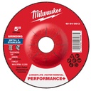 Milwaukee 49-94-0613 5" x 1/4" x 7/8" Performance+ Metal Grinding Wheel - Type 27