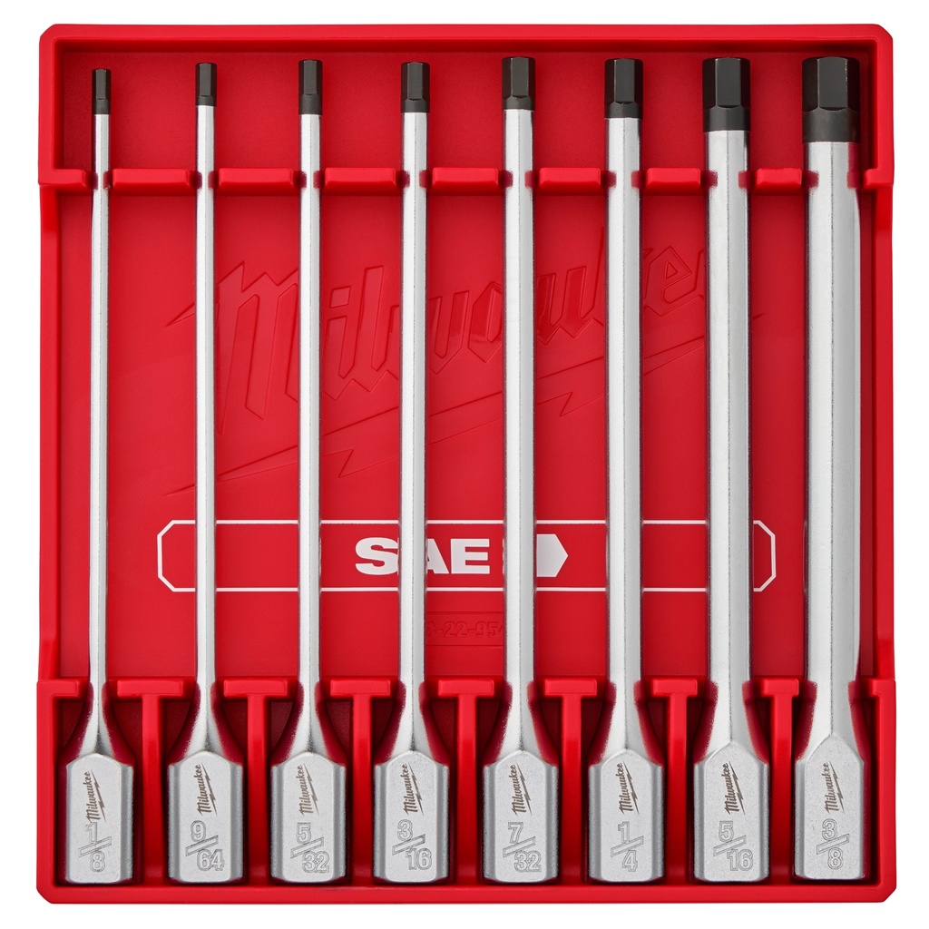 Milwaukee 48-22-9546 8pc 3/8” Drive Long Hex Bit Socket Set - SAE