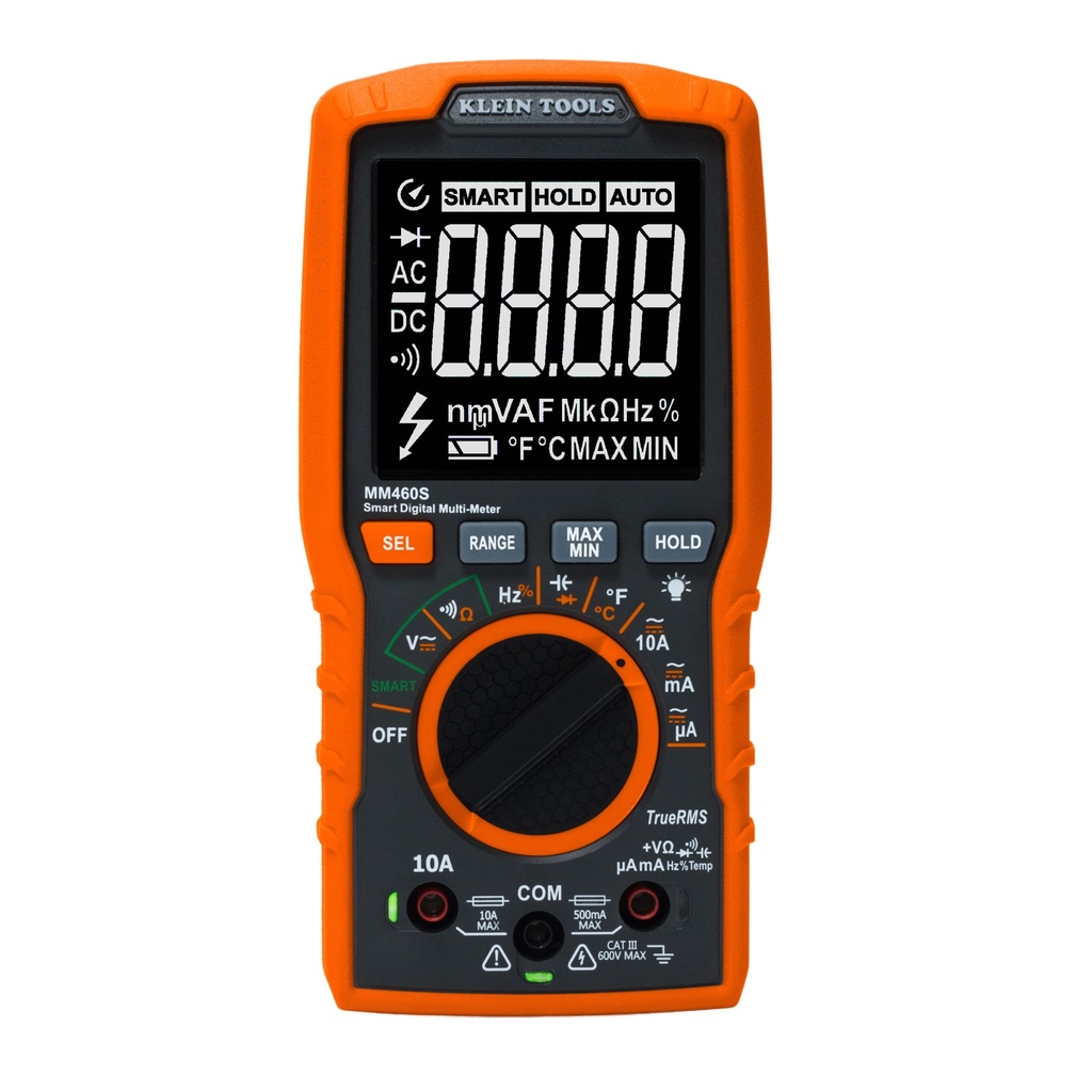 Klein Smart Digital Multimeter, 600V AC/DC Auto-Ranging (MM460S)