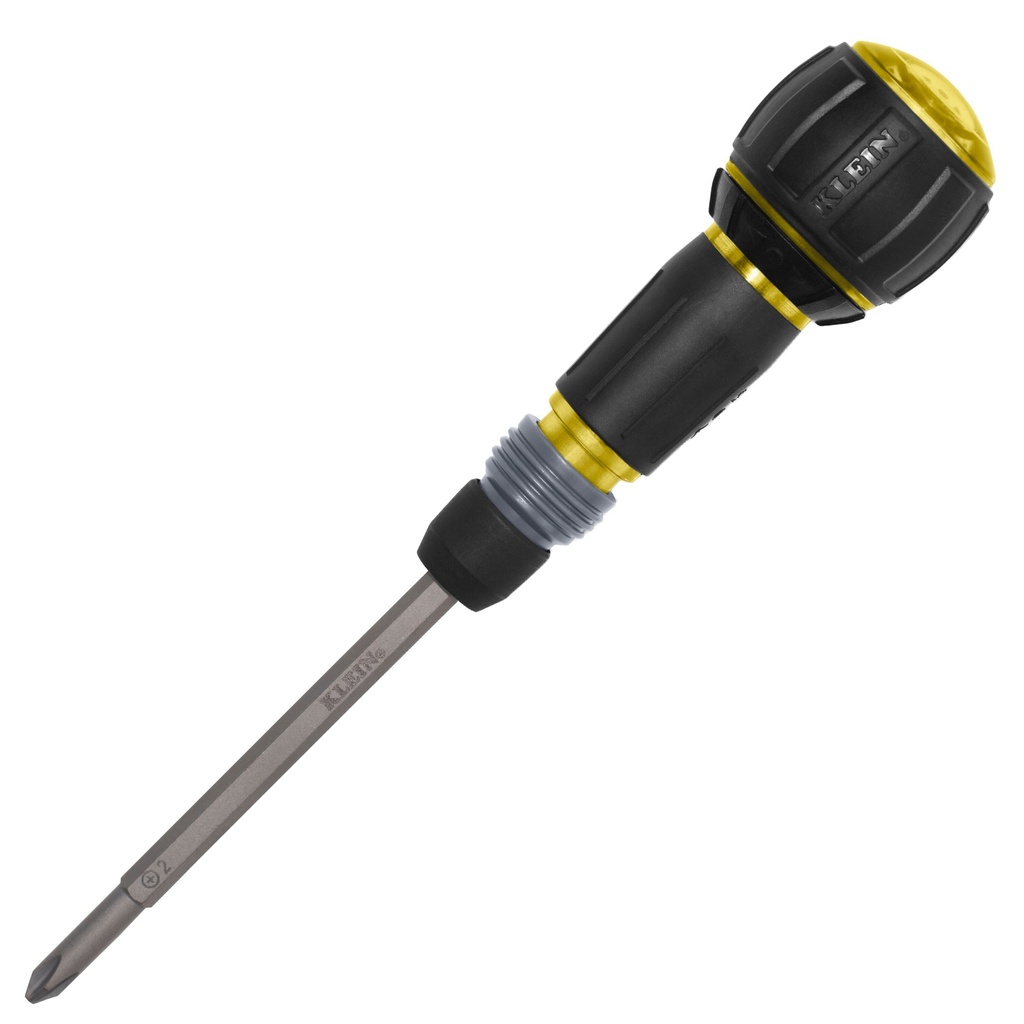 Klein Ratcheting Fastbit Tru-Grip Screwdriver, Phillips, Slotted Bits (32960ARCHT)
