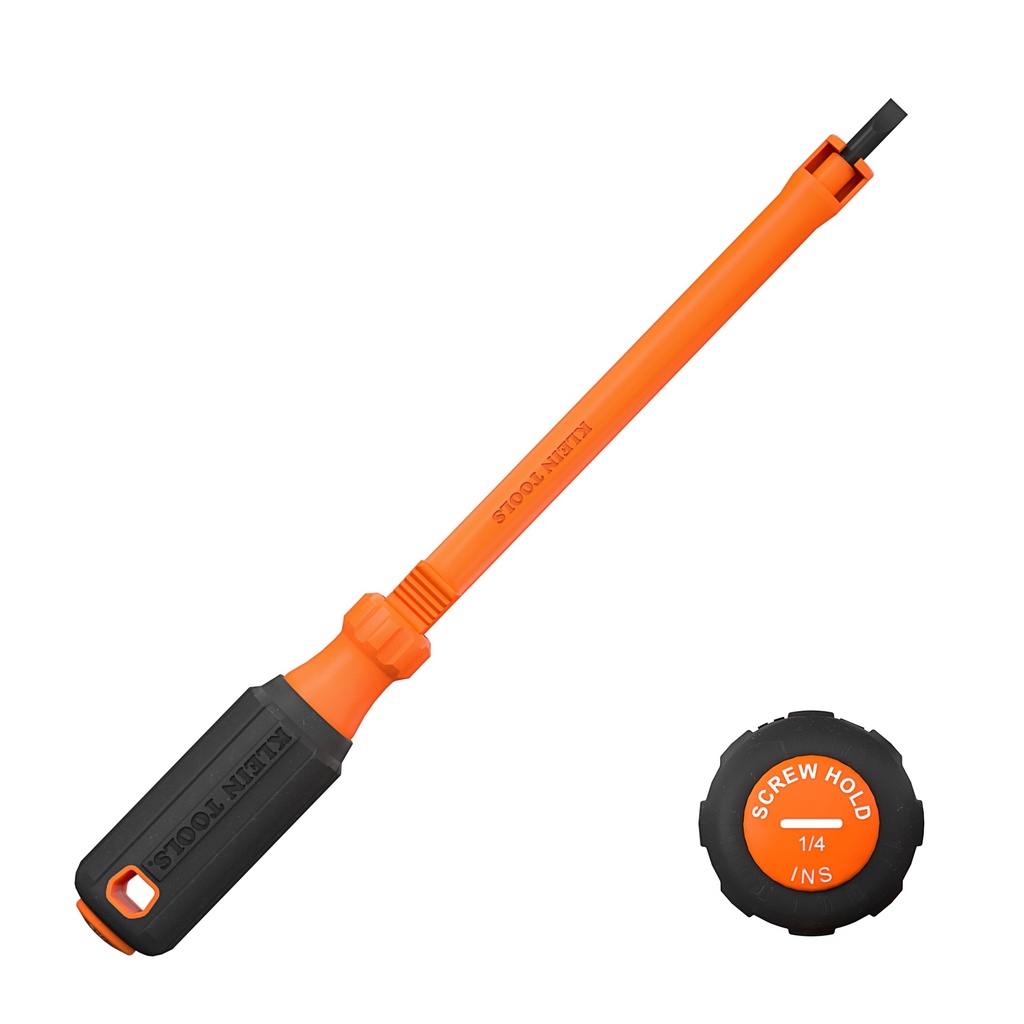 Klein 1/4-Inch Slotted Insulated Hooded Screw Holding Screwdriver (32215INS)