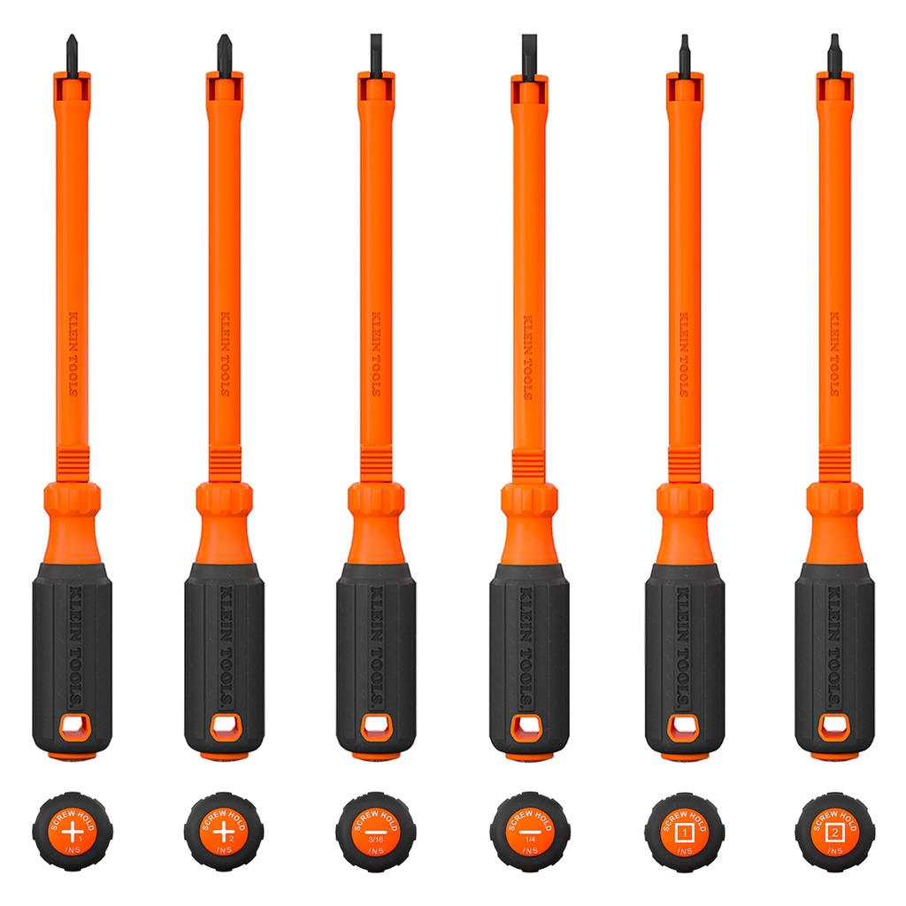 Klein Insulated Hooded Screw Holding Screwdriver Set, 6-Piece (85156KINS)