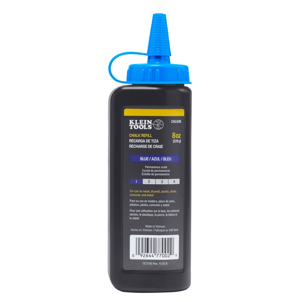 Klein Chalk Refill, Blue, 8-Ounce (CHLK8B)