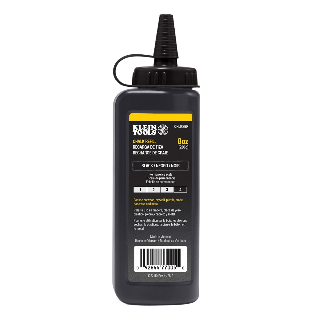 Klein Chalk Refill, Black, 8-Ounce (CHLK8BK)