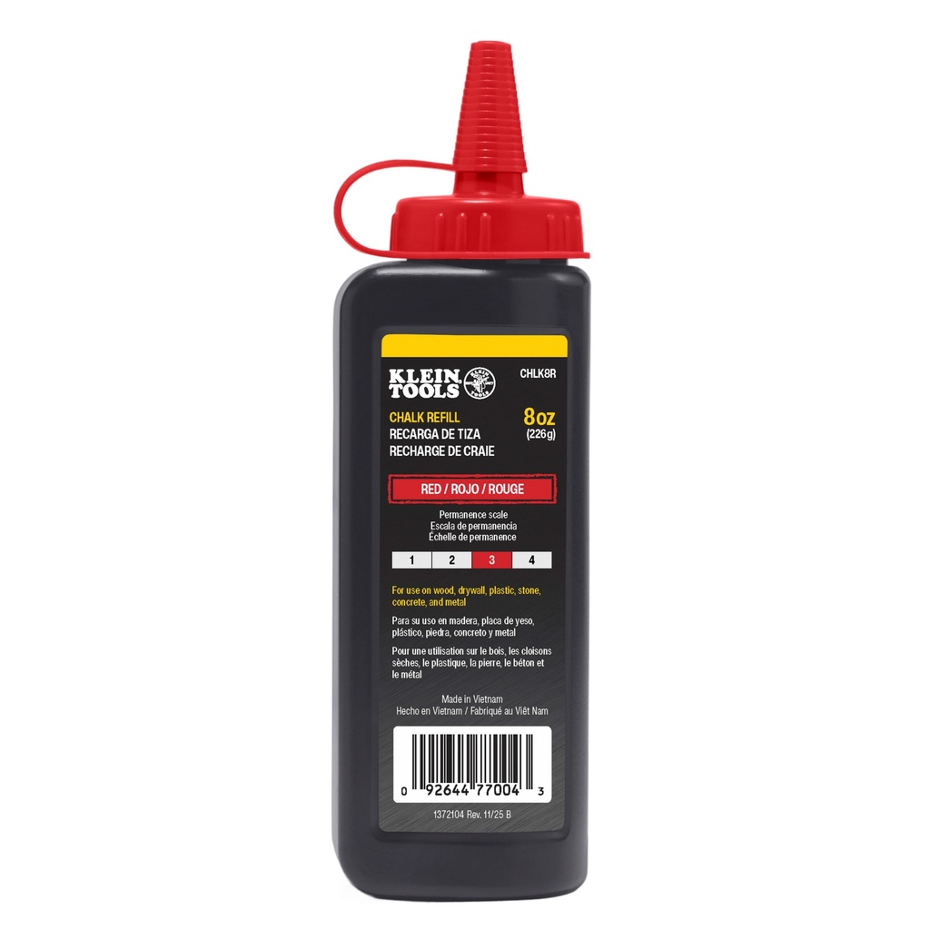 Klein Chalk Refill, Red, 8-Ounce (CHLK8R)