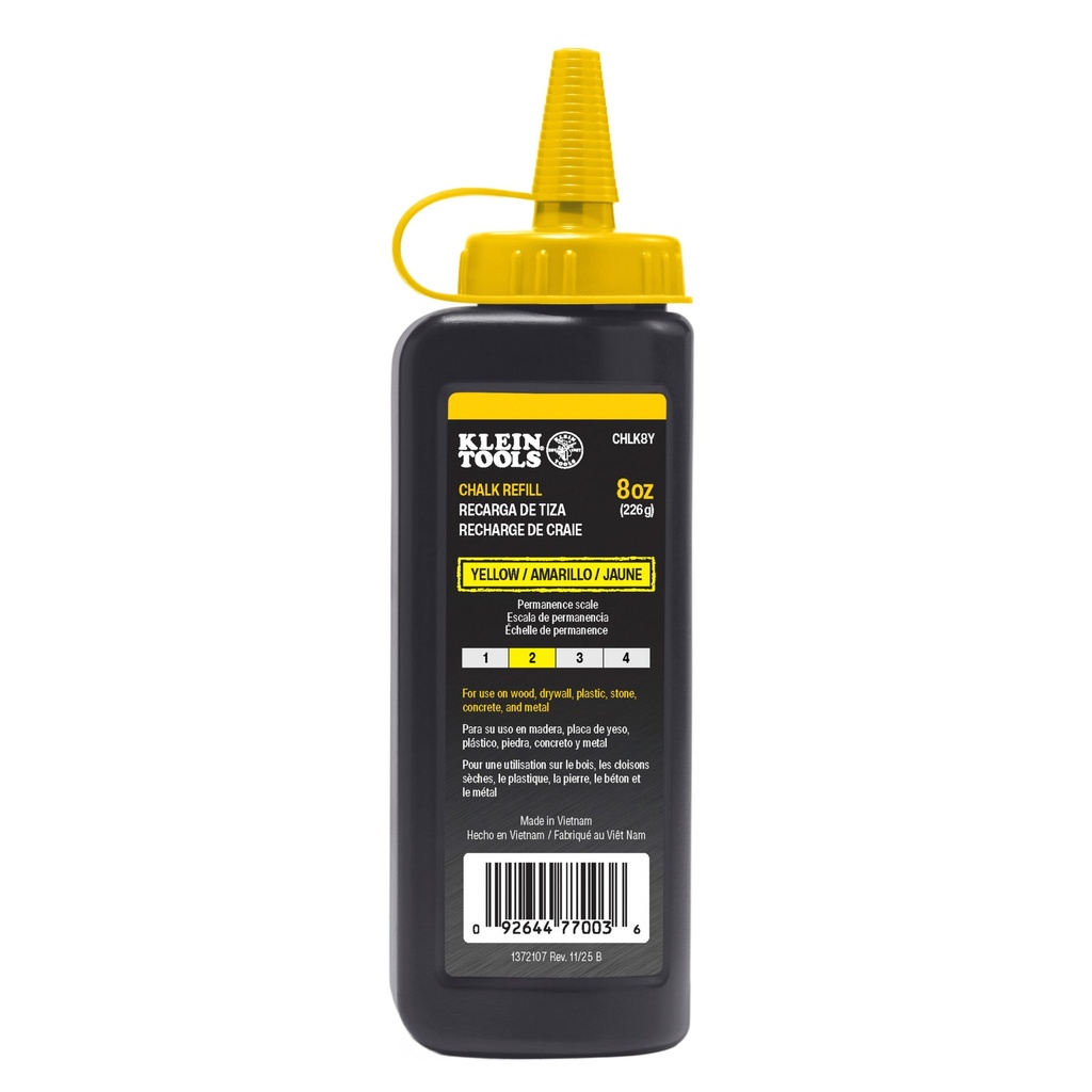 Klein Chalk Refill, Yellow, 8-Ounce (CHLK8Y)