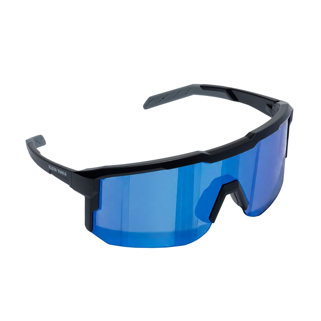 Klein Mirrored Blade Safety Glasses, Blue Lens (22102)