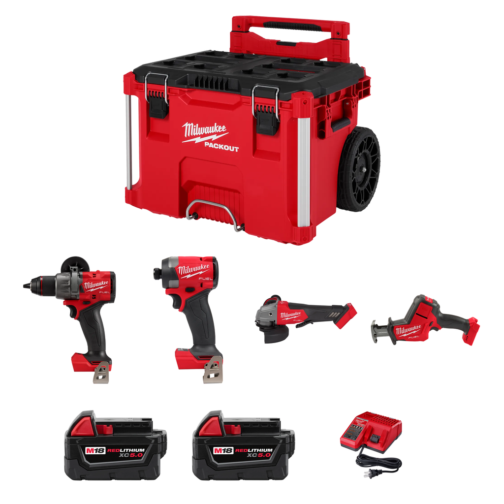 Milwaukee 3697-24PO M18 FUEL 4-Piece Combo Kit with PACKOUT