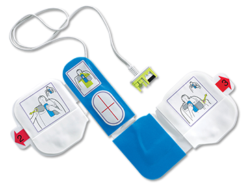 ZOLL CPR-D·padz® one piece electrode pad with Real CPR Help®. Supplied with rescue accessory kit. Up to Five (5) year shelf-life.