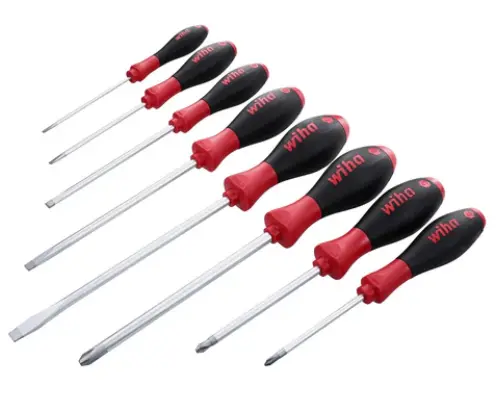 Wiha 30298 8 Piece SoftFinish Slotted and Phillips Screwdriver Set