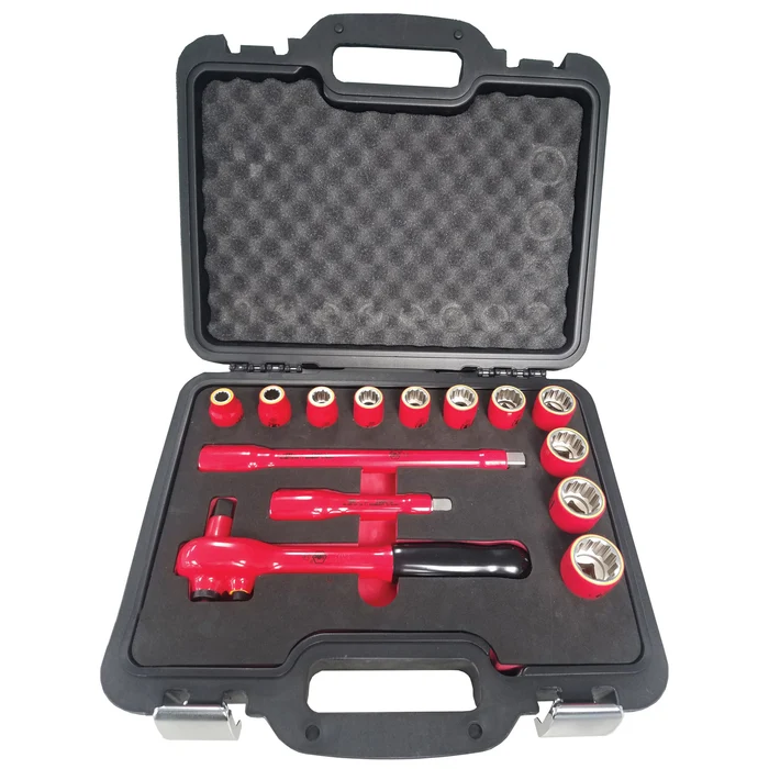 Wiha 31694 14 Piece Insulated Socket Set 1/2" Drive - Metric