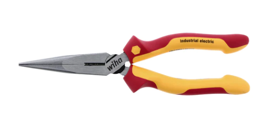 Wiha 32923 Insulated Industrial Long Nose Pliers w/ Cutters 8"