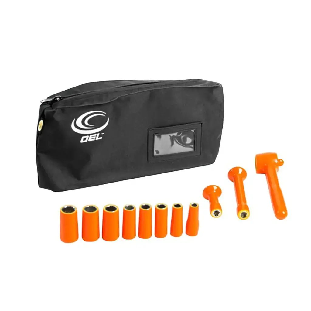 OEL SOCKET SET 11 PCS - 3/8" DRIVE, 12 POINT, DEEP WALL, CLOSED QUARTER SOCKETS - 1000V