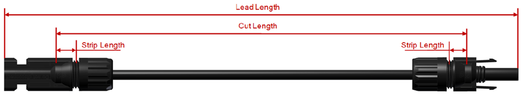 Stäubli 12 AWG PV Lead Assembly 96"