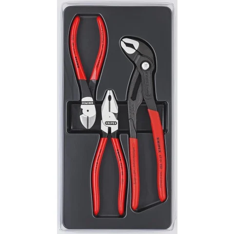 Knipex Set 3 Pc High Lev. Combination, Diagonal, Cobra Pliers Set (00 20 10)