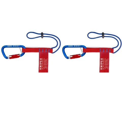 Knipex 13" Tool Tethering Adaptor Straps with Captive Eye Carabiner (00 50 06 T BKA)