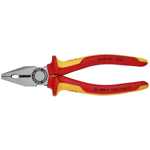 Knipex 8" Combination Pliers-1000V Insulated (03 08 200 SBA)