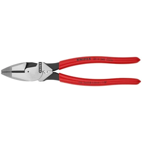 Knipex 9 1/2" High Leverage Lineman's Pliers New England with Fish Tape Puller & Crimper (09 11 240)