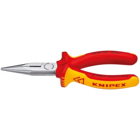 Knipex 6 1/4" Long Nose Pliers with Cutter-1000V Insulated (25 08 160 SBA)