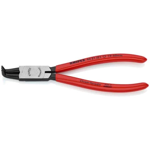 Knipex 6 3/4" Internal 90° Angled Snap Ring Pliers-Forged Tips (44 21 J21)
