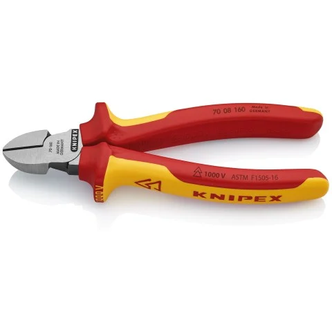 Knipex 6 1/4" Diagonal Cutters-1000V Insulated (70 08 160 SBA)