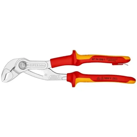 Knipex 10" Cobra® High-Tech Water Pump Pliers-1000V Insulated-Tethered Attachment (87 26 250 T)