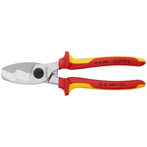 Knipex 8" Cable Shears-1000V Insulated (95 16 200)