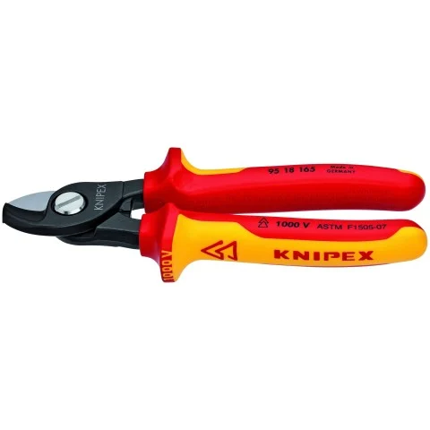 Knipex 6 1/2" Cable Shears-1000V Insulated (95 18 165 US)