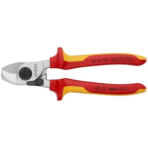Knipex 6 1/2" Cable Shears-1000V Insulated (95 26 165)