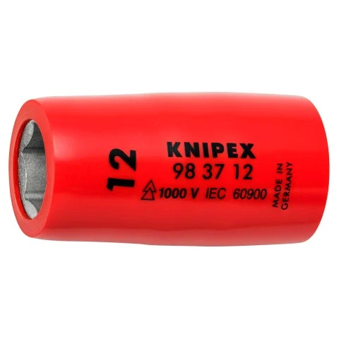 Knipex 3/8" Drive Socket-1000V Insulated, 12 mm (98 37 12)