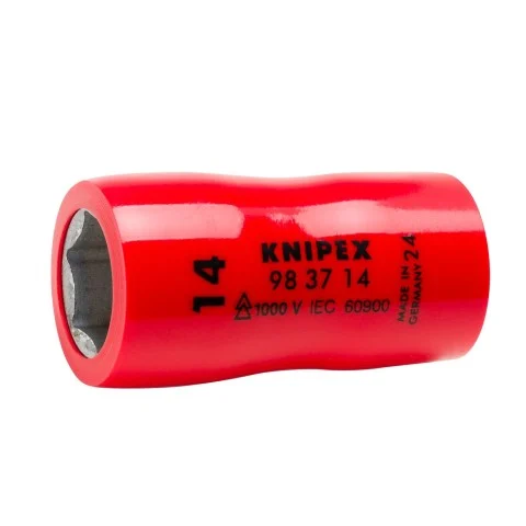 Knipex 3/8" Drive Socket-1000V Insulated, 14 mm (98 37 14)