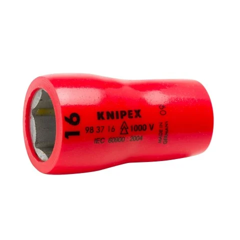Knipex 3/8" Drive Socket-1000V Insulated, 16 mm (98 37 16)