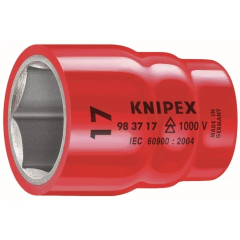 Knipex 3/8" Drive Socket-1000V Insulated, 17 mm (98 37 17)