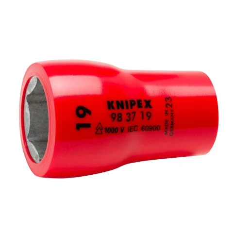 Knipex 3/8" Drive Socket-1000V Insulated, 19 mm (98 37 19)