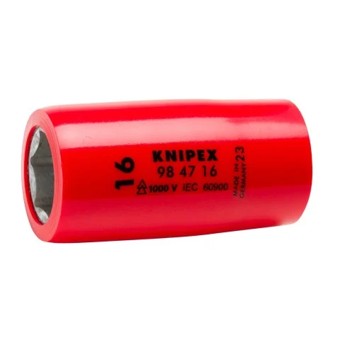 Knipex 1/2" Drive Socket-1000V Insulated, 16 mm (98 47 16)