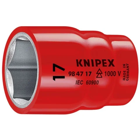 Knipex 1/2" Drive Socket-1000V Insulated, 17 mm (98 47 17)