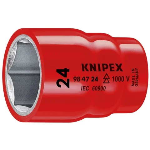 Knipex 1/2" Drive Socket-1000V Insulated, 24 mm (98 47 24)