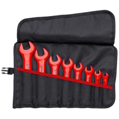 Knipex 8 Pc Open End Wrench Set, Metric, 1000V Insulated (98 99 13 S5)
