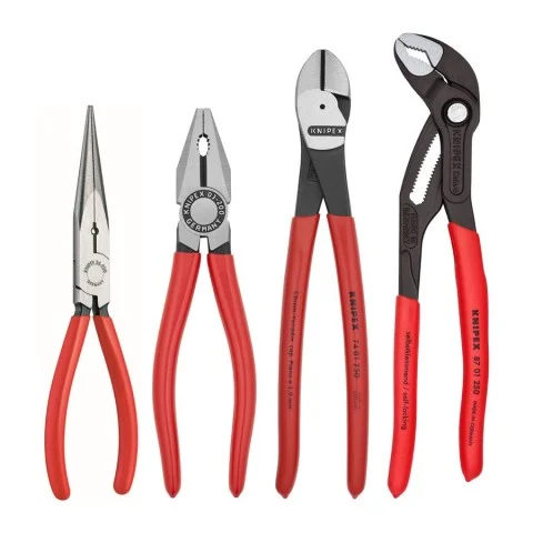 Knipex Set 4 Pc Pliers Set (03 01 200, 26 11 200 S1, 74 01 250 and 87 01 250) (9K 00 80 94 US)