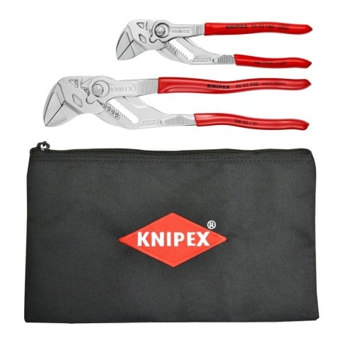 Knipex Set 2 Pc Pliers Wrench Set With Keeper Pouch (86 03 180, 86 03 250 & 9K 00 90 12 US) (9K 00 80 109 US)