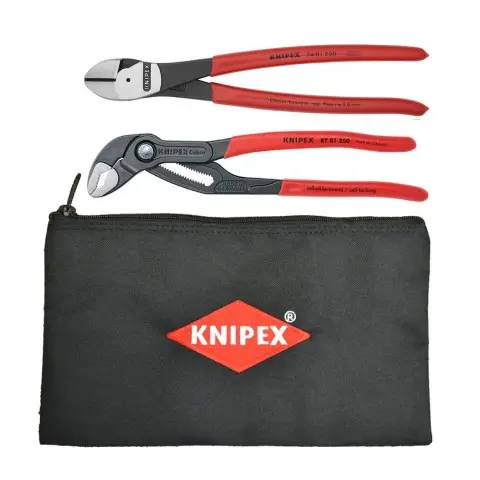 Knipex Set 2 Pc Pliers Set With Keeper (87 01 250, 74 01 250, 9K 00 19 12 US) (9K 00 80 115 US)